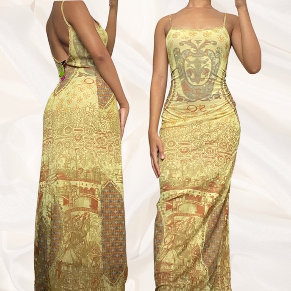 Vintage Save The Queen Mesh Overlay Maxi Dress - Picture 3 of 7